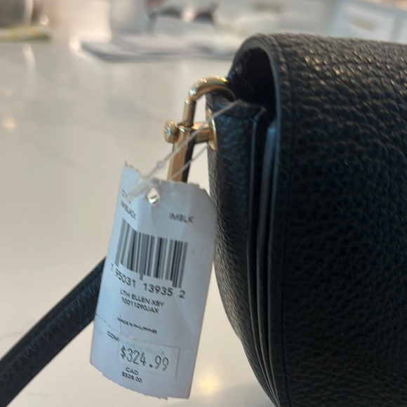 Coach “Ellen”Black Leather Crossbody Bag with Gold Accents - Picture 2 of 13